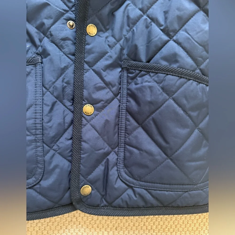 J Crew Boys Navy Quilted Jacket with Gold Buttons - Picture 2 of 6